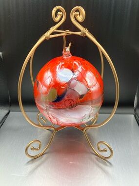 Zorza Hand-Blown Glass Ornament 
And Pier1 display stand